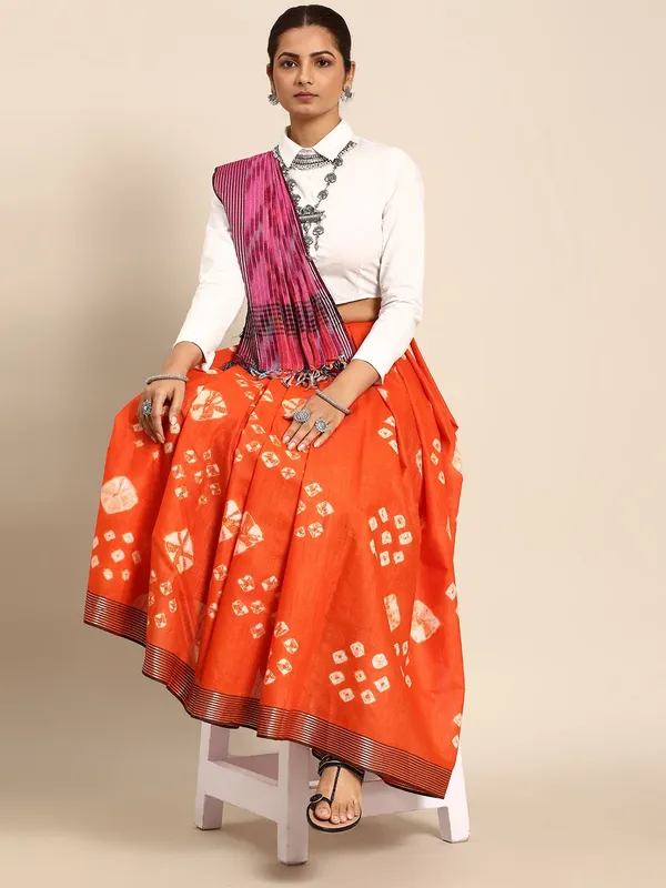 Orange_colour_Pure_Cotton_Saree_for_Women