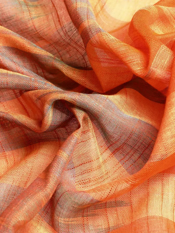Orange_colour_Pure_Cotton_Saree_for_Women