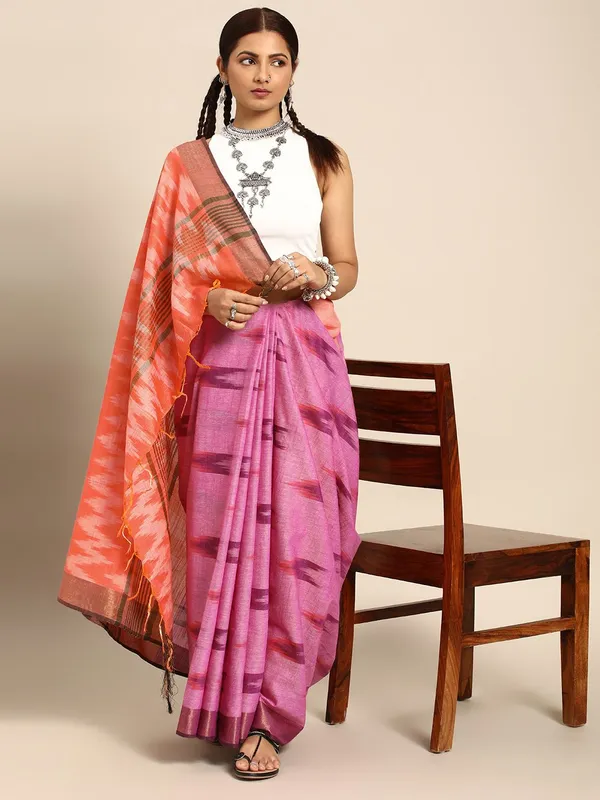 Pink_colour_Pure_Cotton_Saree_for_Women