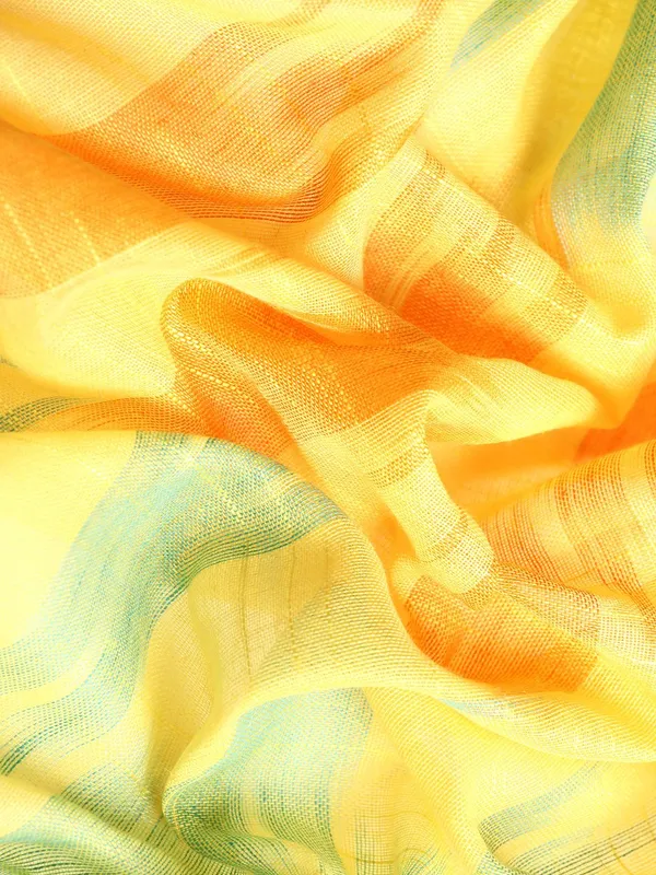 Yellow_colour_Pure_Cotton_Saree_for_Women