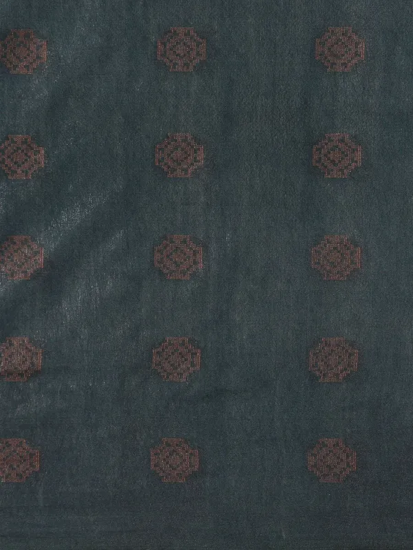 Navy_Blue_colour_Silk_Blend_Saree_for_Women
