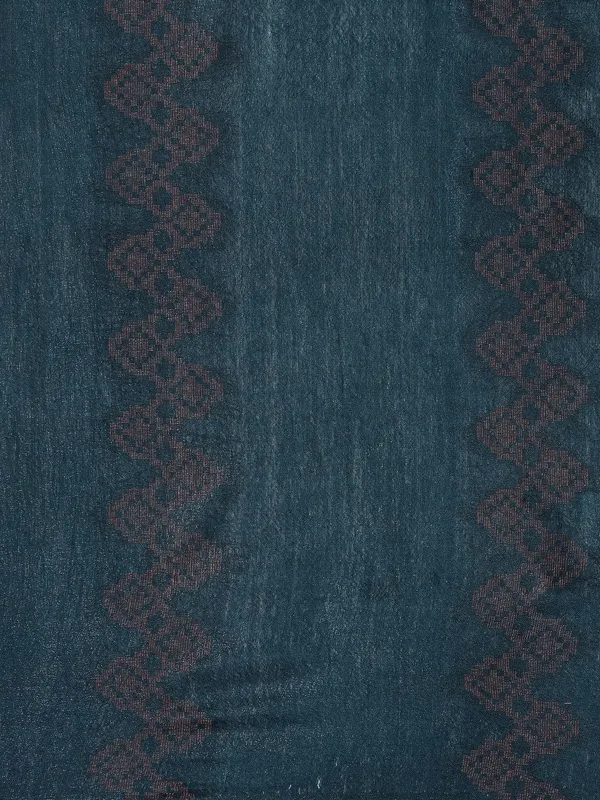 Navy_Blue_colour_Silk_Blend_Saree_for_Women