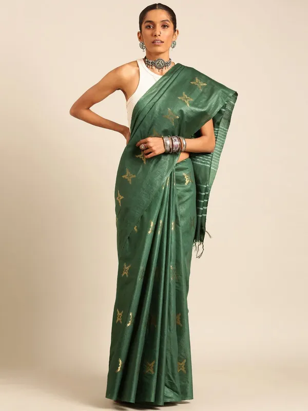 Green_colour_Silk_Blend_Saree_for_Women