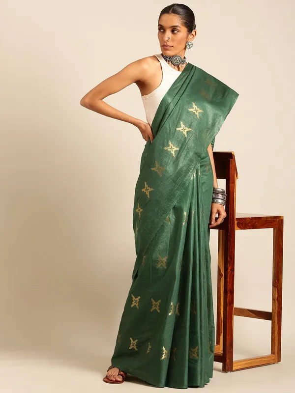 Green_colour_Silk_Blend_Saree_for_Women