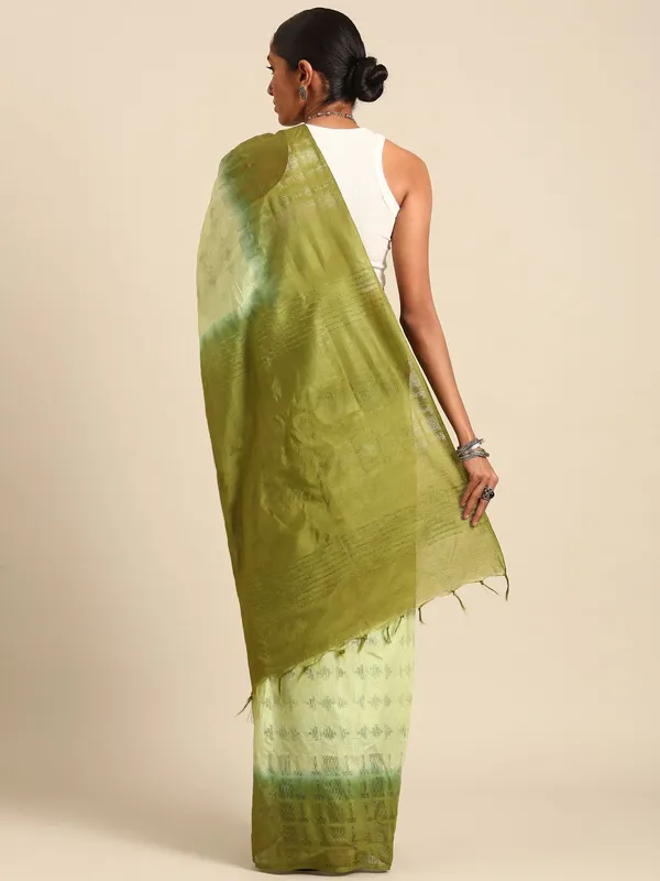 Olive_colour_Silk_Blend_Saree_for_Women