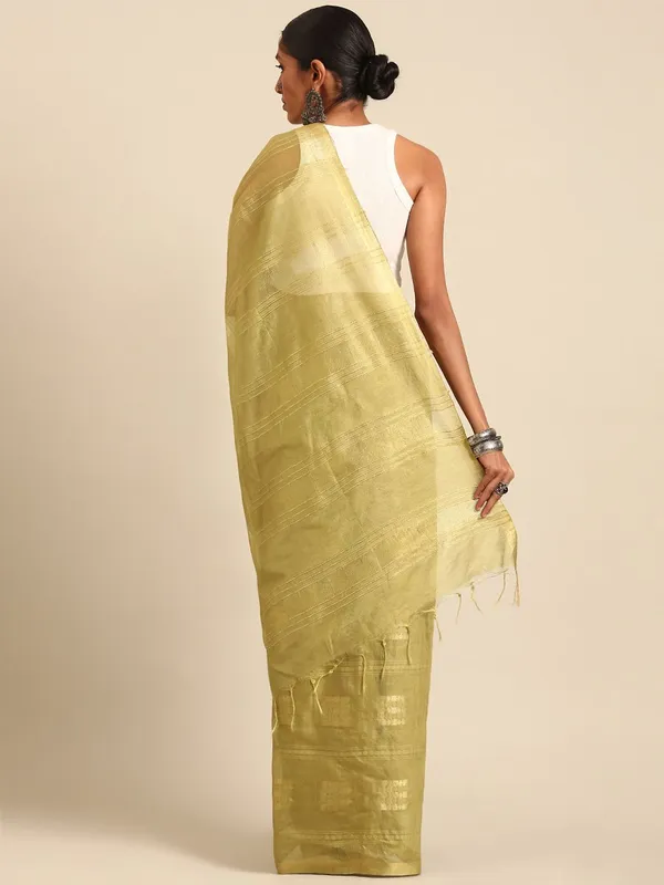 Olive_colour_Silk_Blend_Saree_for_Women
