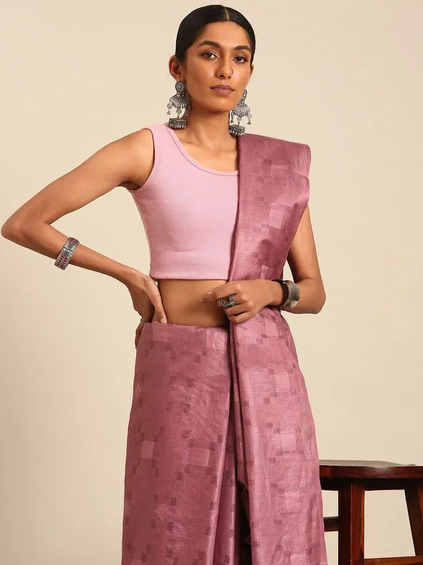 Pink_colour_Silk_Blend_Saree_for_Women