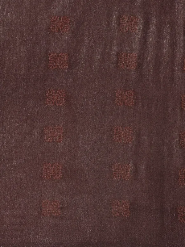 Brown_colour_Silk_Blend_Saree_for_Women