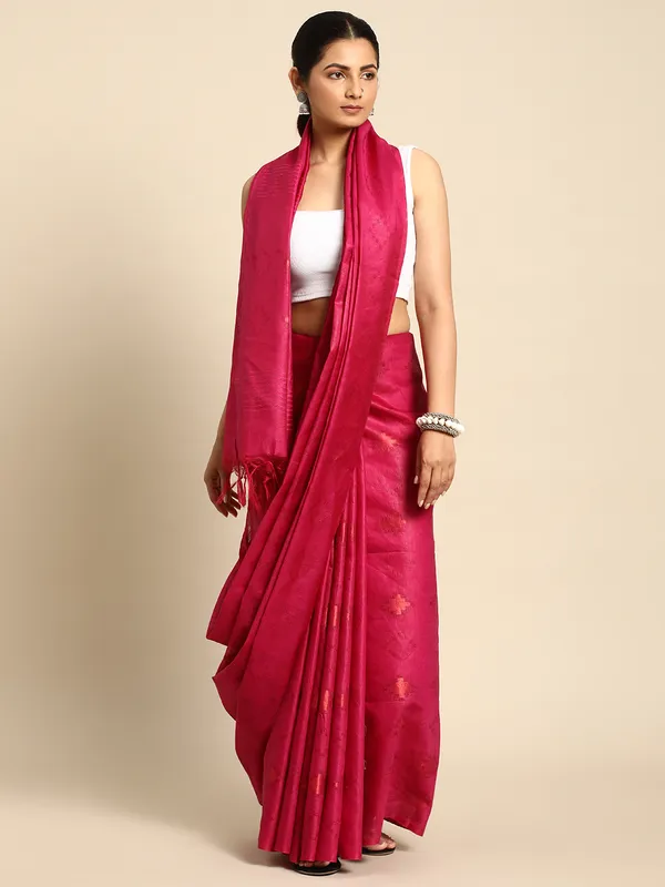 Pink_colour_Silk_Blend_Saree_for_Women