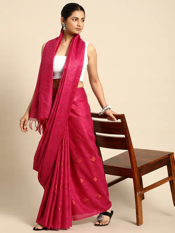 Pink_colour_Silk_Blend_Saree_for_Women