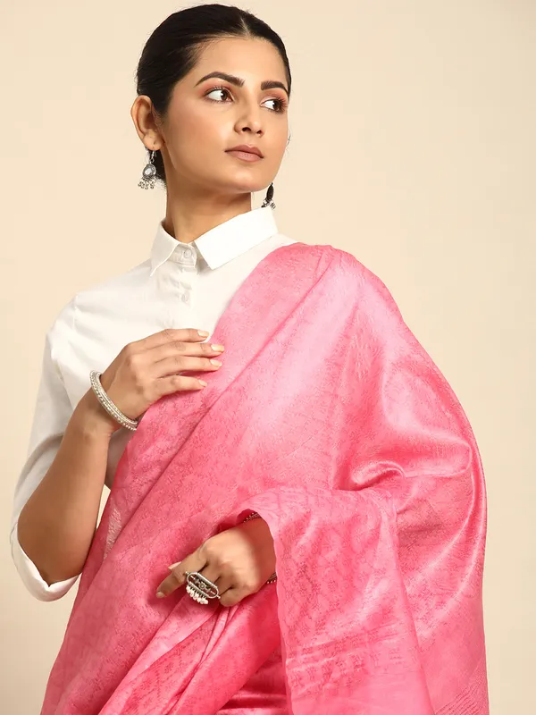 Pink_colour_Silk_Blend_Saree_for_Women