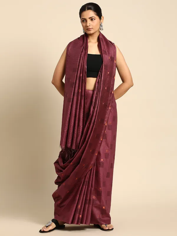 Mauve_colour_Silk_Blend_Saree_for_Women