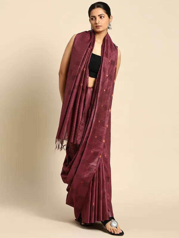 Mauve_colour_Silk_Blend_Saree_for_Women