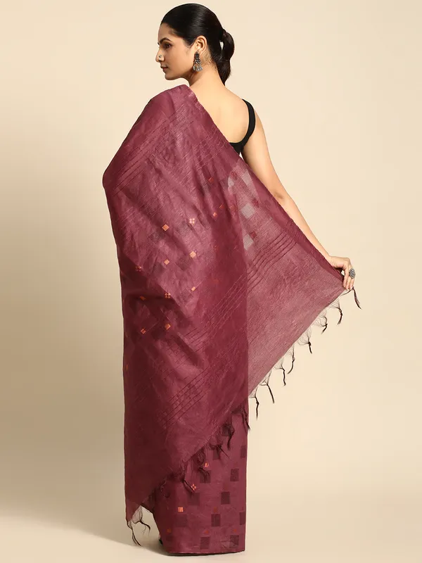 Mauve_colour_Silk_Blend_Saree_for_Women