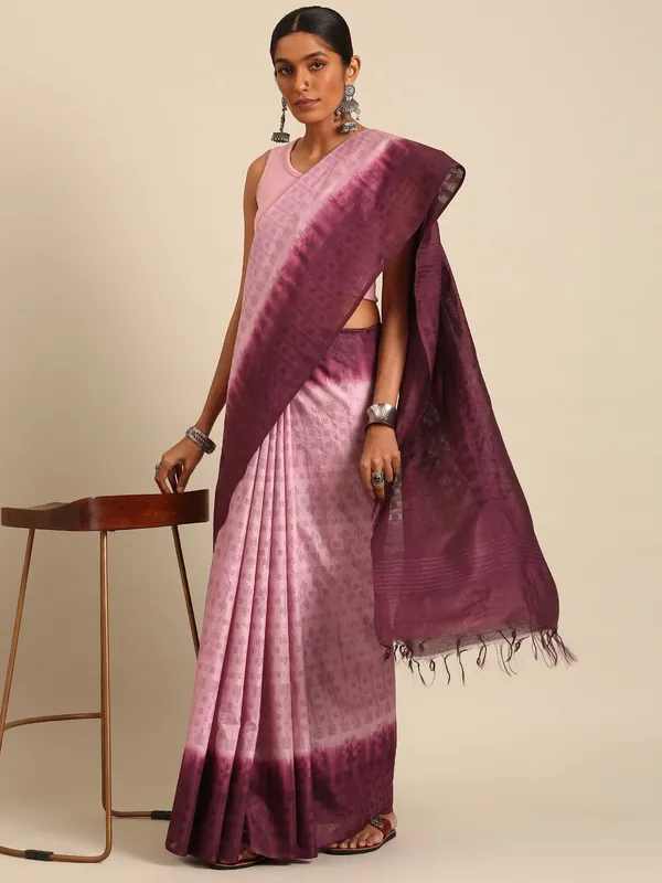 Purple_colour_Silk_Blend_Saree_for_Women