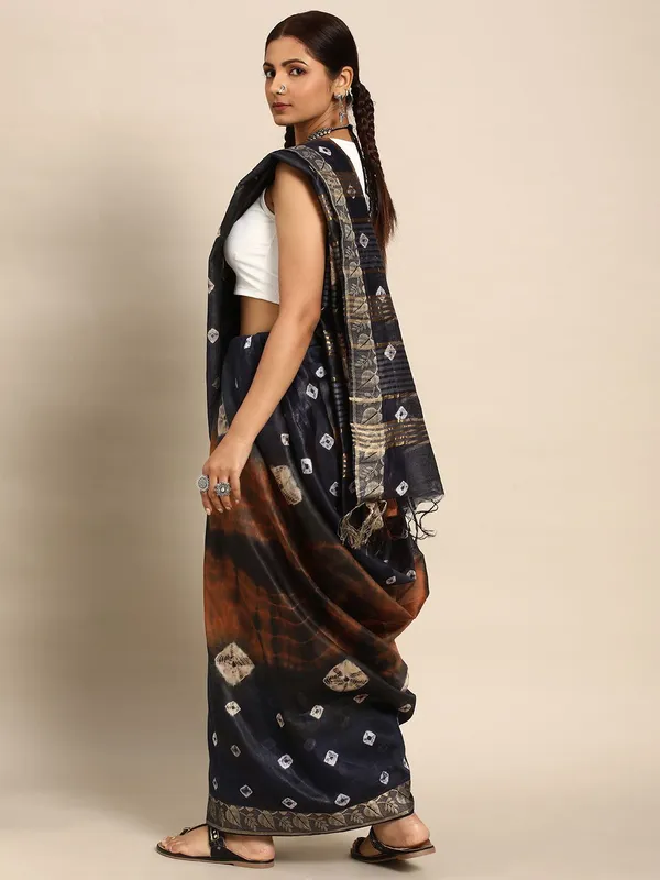 Navy_Blue_colour_Pure_Silk_Saree_for_Women