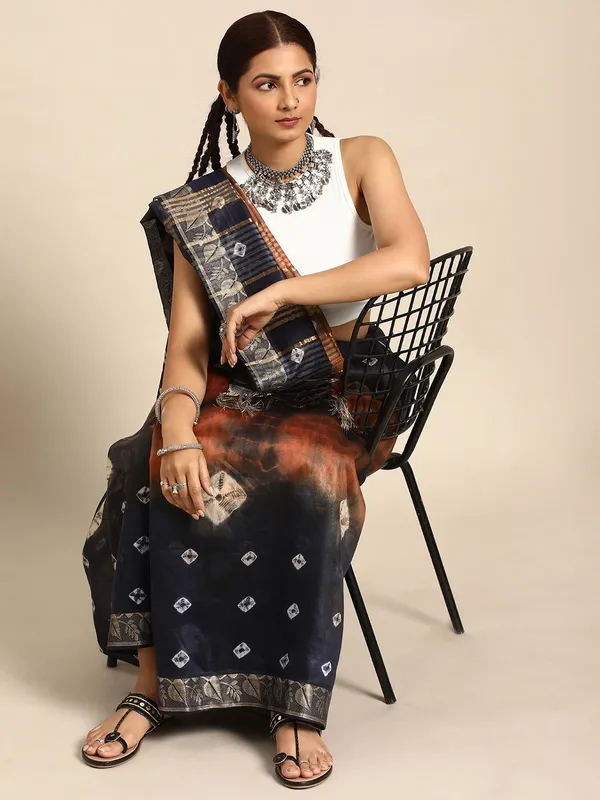 Navy_Blue_colour_Pure_Silk_Saree_for_Women