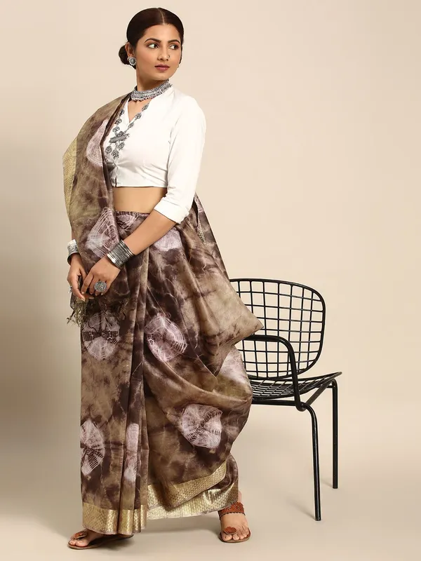 Brown_colour_Pure_Silk_Saree_for_Women