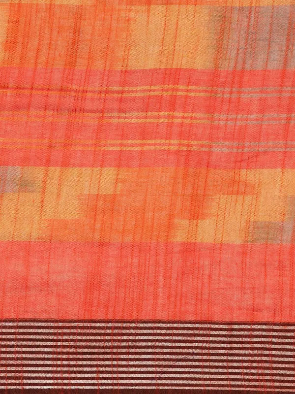 Multi_colour_Linen_Blend_Saree_for_Women