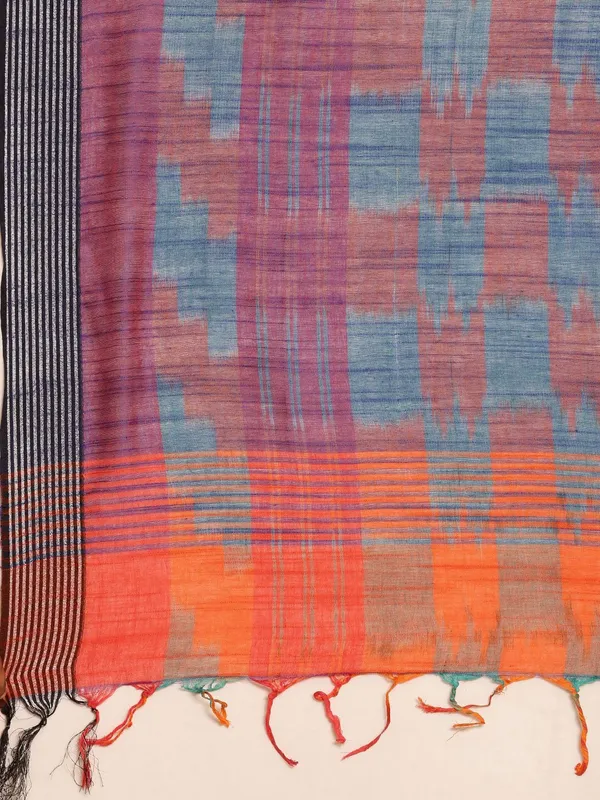 Multi_colour_Linen_Blend_Saree_for_Women