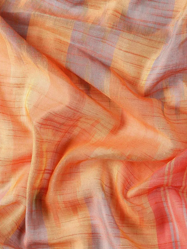 Multi_colour_Linen_Blend_Saree_for_Women