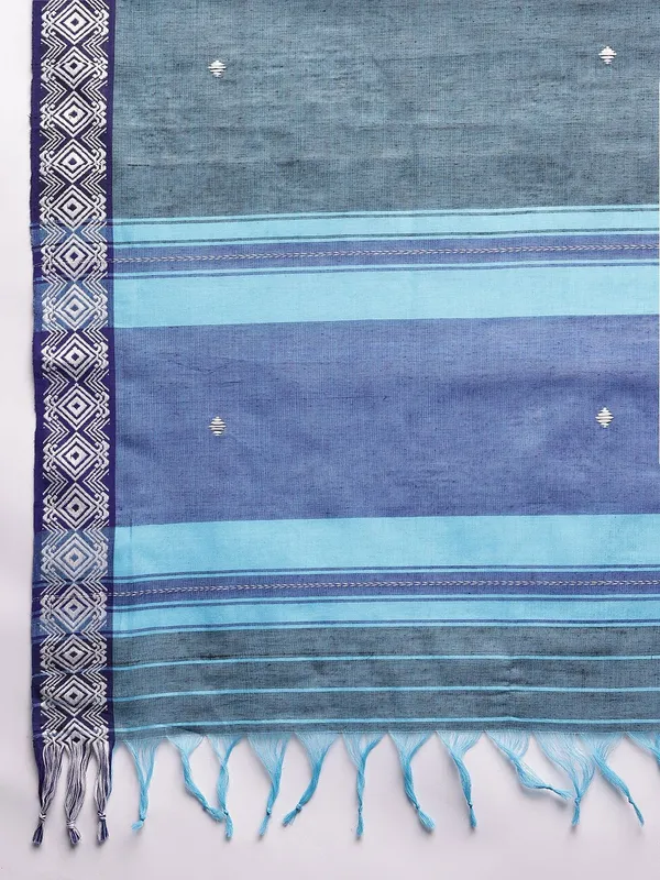 Blue_colour_Pure_Cotton_Saree_for_Women