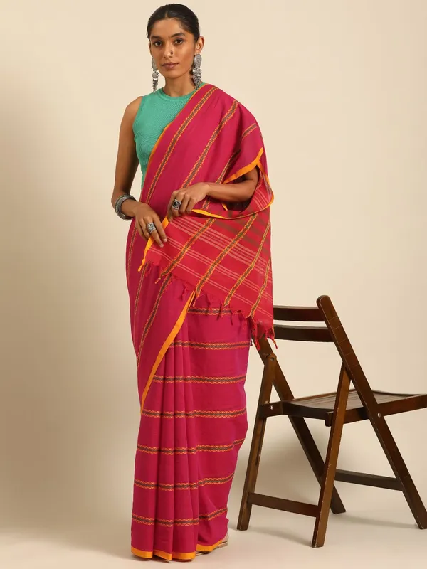 Pink_colour_Pure_Cotton_Saree_for_Women