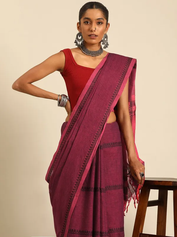 Pink_colour_Pure_Cotton_Saree_for_Women