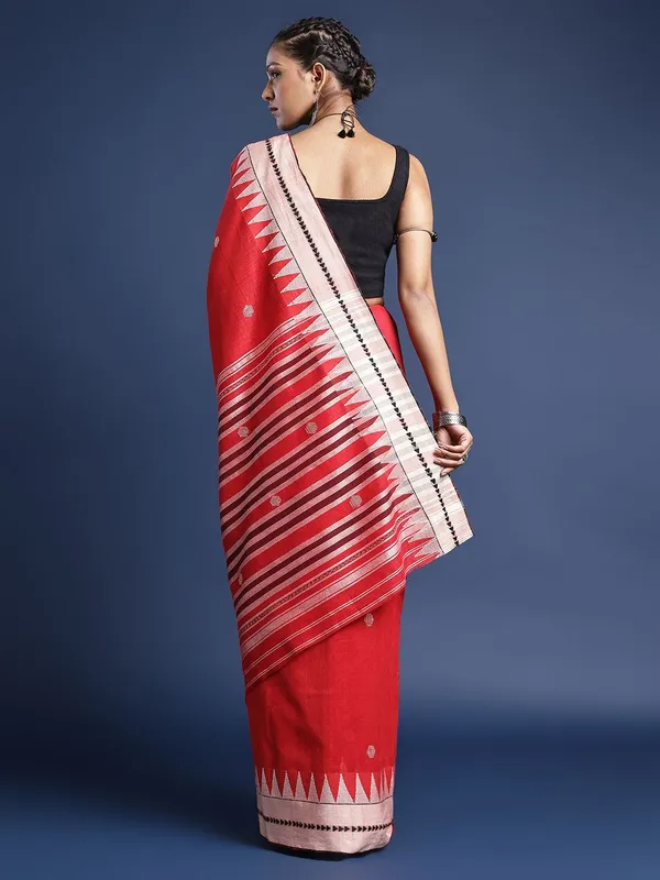 Red_colour_Pure_Cotton_Saree_for_Women