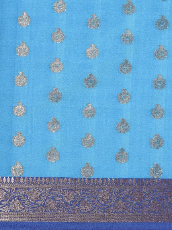 Blue_colour_Silk_Blend_Saree_for_Women