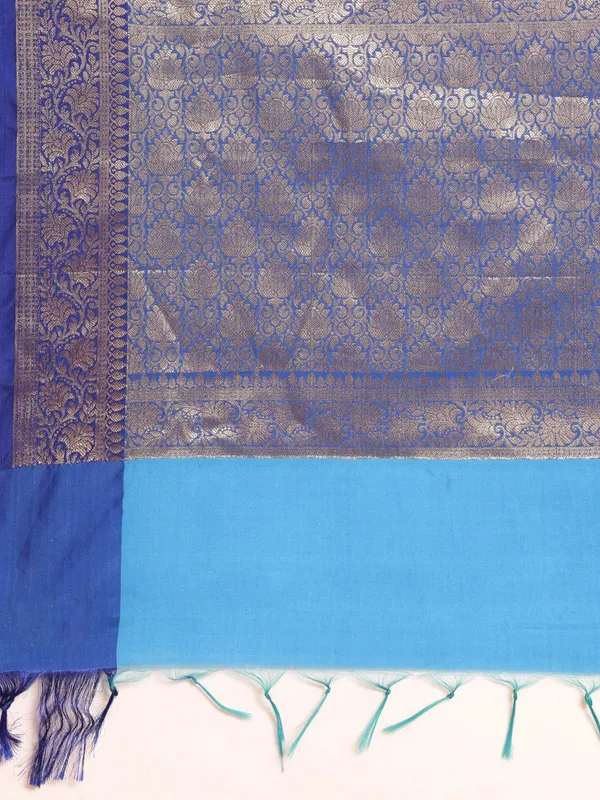 Blue_colour_Silk_Blend_Saree_for_Women