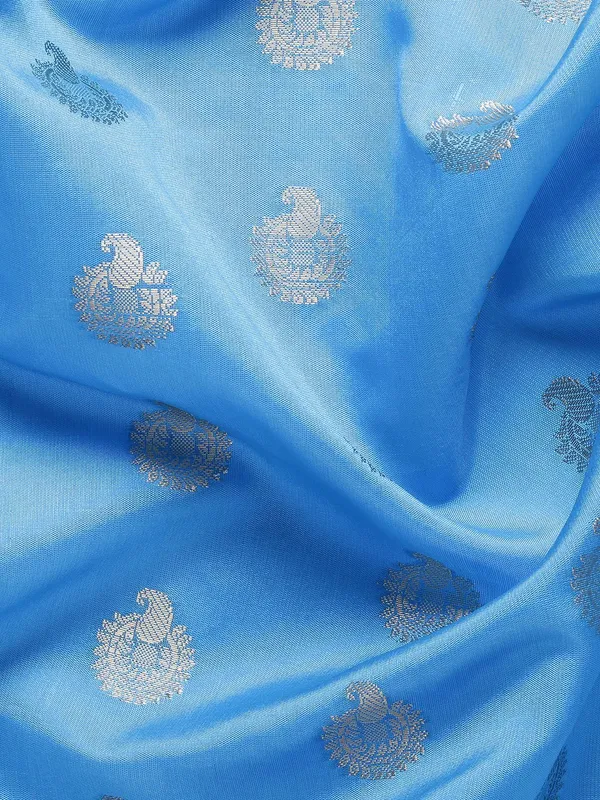 Blue_colour_Silk_Blend_Saree_for_Women