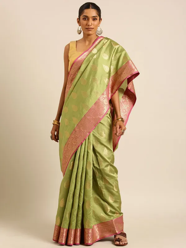 Green_colour_Silk_Blend_Saree_for_Women