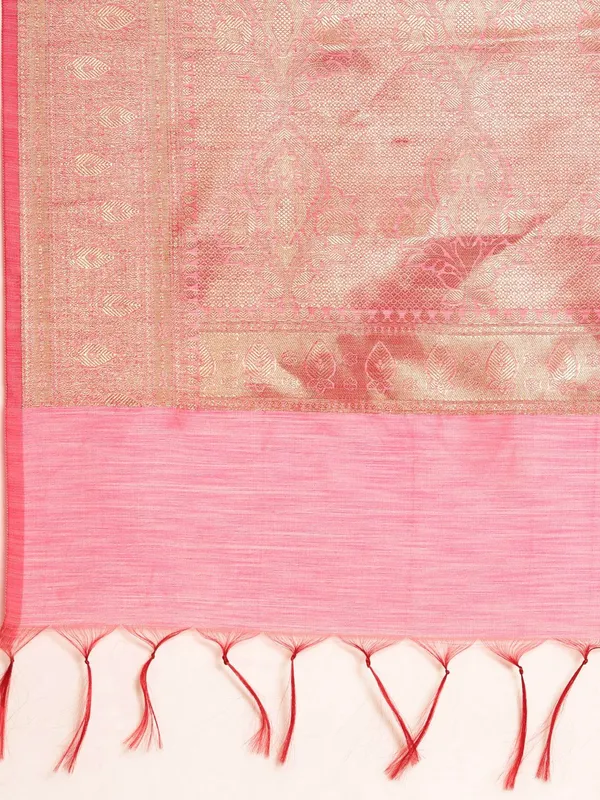 Pink_colour_Silk_Blend_Saree_for_Women