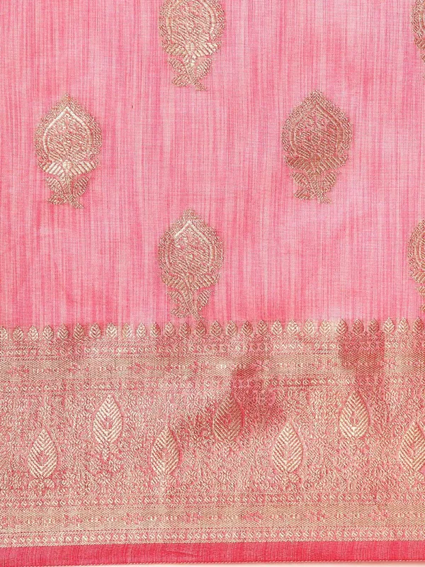 Pink_colour_Silk_Blend_Saree_for_Women