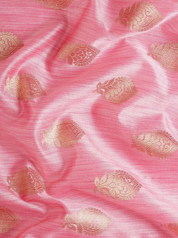 Pink_colour_Silk_Blend_Saree_for_Women