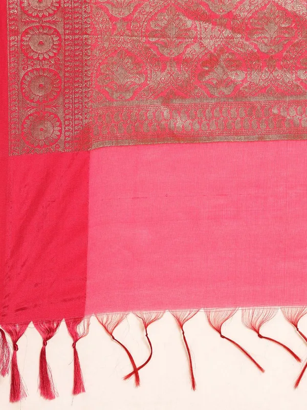 Pink_colour_Silk_Blend_Saree_for_Women