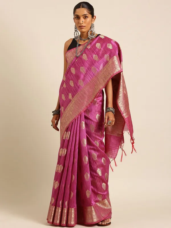 Purple_colour_Silk_Blend_Saree_for_Women