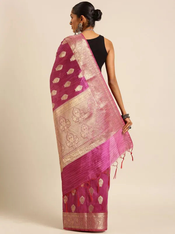 Purple_colour_Silk_Blend_Saree_for_Women