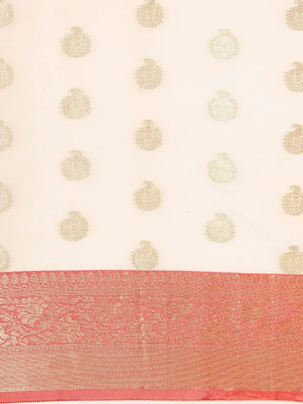 White_colour_Silk_Blend_Saree_for_Women