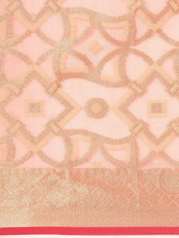 Peach_colour_Silk_Blend_Saree_for_Women