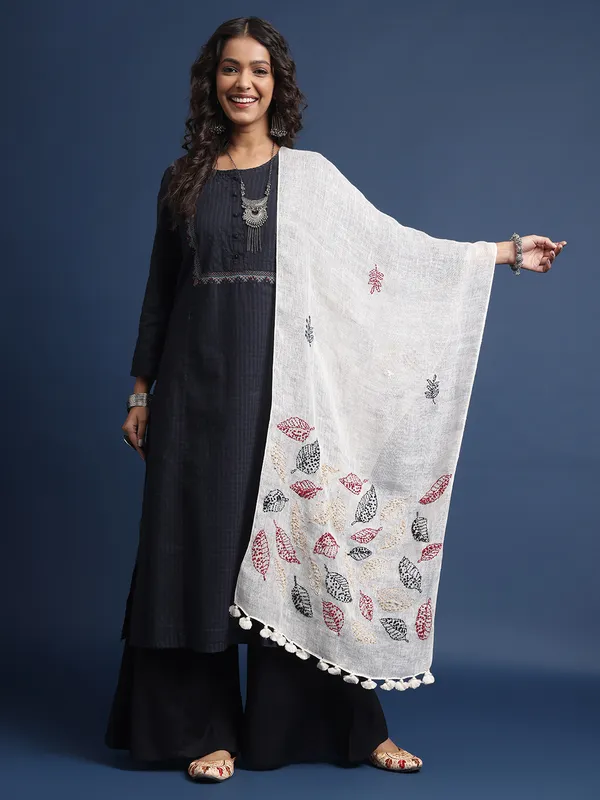 Off_White_Linen_Stoles_For_Women