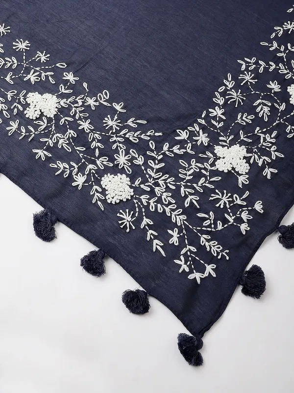Blue_colour_Chanderi_Dupatta_for_Women
