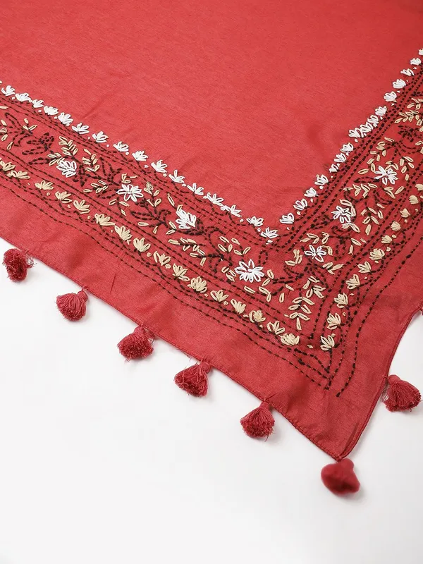 Maroon_Chanderi_Dupatta_For_Women