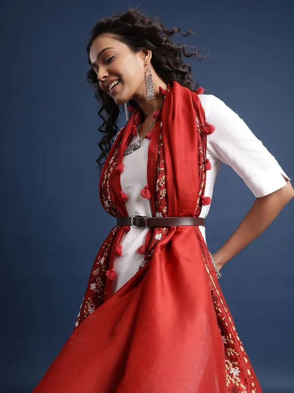 Maroon_Chanderi_Dupatta_For_Women