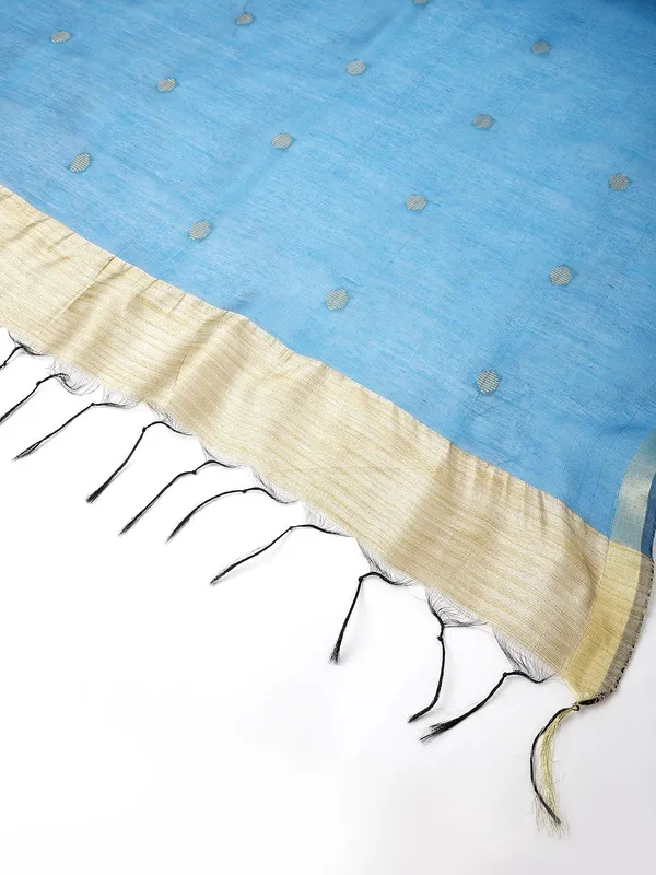 Blue_colour_Silk_Blend_Dupatta_for_Women