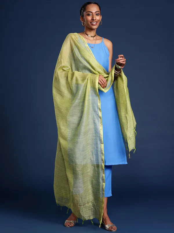 Green_colour_Silk_Blend_Dupatta_for_Women