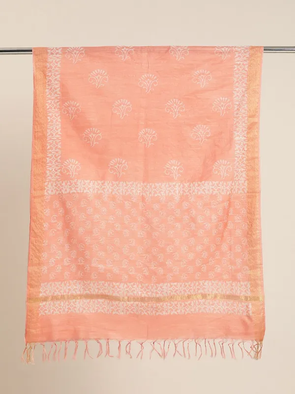 Peach_colour_Silk_Blend_Dupatta_for_Women