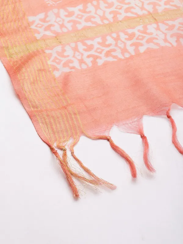 Peach_colour_Silk_Blend_Dupatta_for_Women