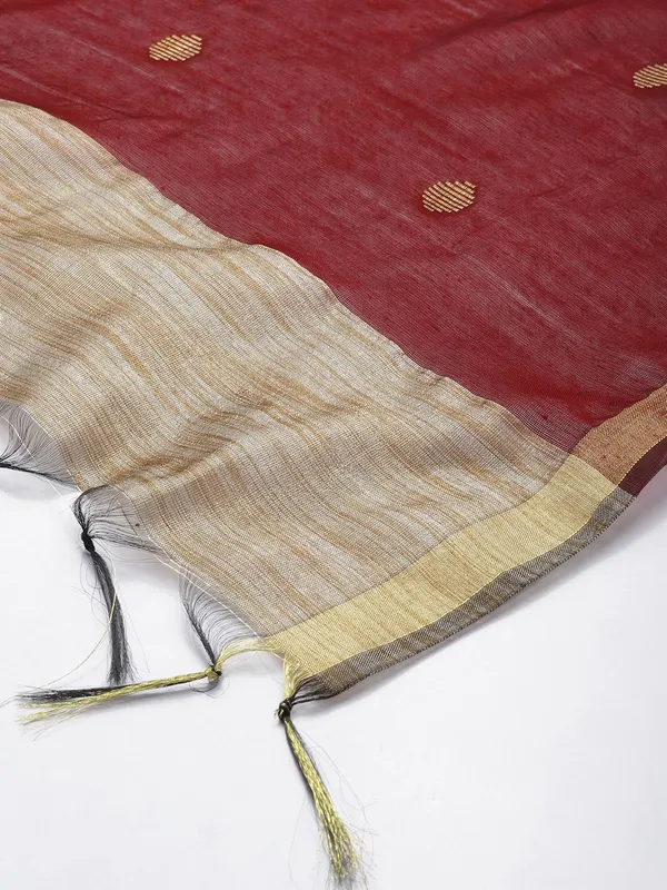 Maroon_colour_Silk_Blend_Dupatta_for_Women